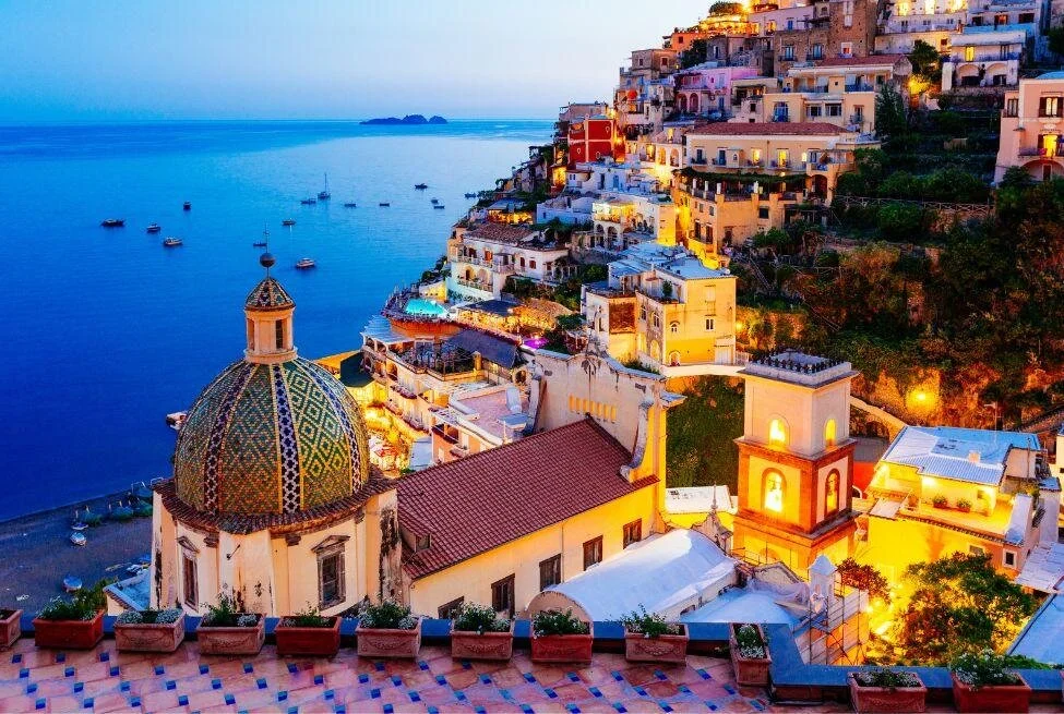 Positano on the Amalfi Coast at dusk